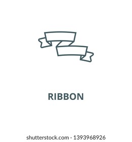 Ribbon assimetric vector line icon, linear concept, outline sign, symbol