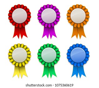 Ribbon Award Badge Red Green Blue Stock Illustration 1823069531