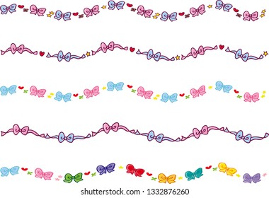 ribbon background design set
