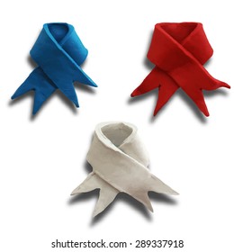 Ribbon, badge or batch for 4 July American Independence Day and other events, isolated on white color background. Vector illustration. Plasticine modeling.