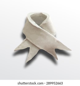 Ribbon, badge or batch for 4 July American Independence Day and other events, isolated on white color background. Vector illustration. Plasticine modeling.
