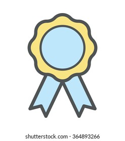Ribbon Badge Bold Icon Illustration 