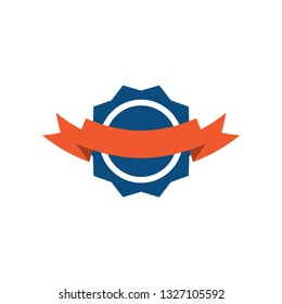 Ribbon badge icon design template vector isolated
