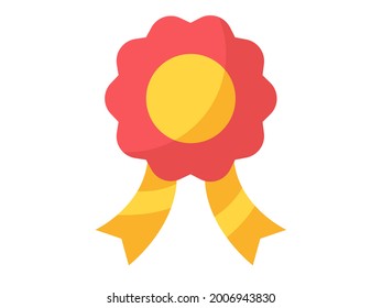 ribbon badge prize single isolated icon with flat style