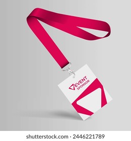 Ribbon and badge. Template for the presentation of your design. Realistic vector illustration