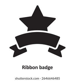 Ribbon badge Vector Icon which can easily modify or edit

