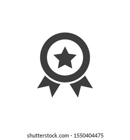 Ribbon Badge vector illustrator. Advertising and Media icon glyph style.