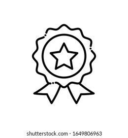 Ribbon Badge Vector Line Icon. illustration Style EPS 10 File