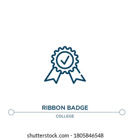 ribbon badge vector line icon. Simple element illustration. ribbon badge outline icon from college concept. Can be used for web and mobile
