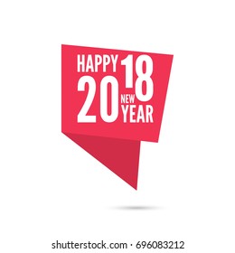 Ribbon banner with 2018 Happy new year. 