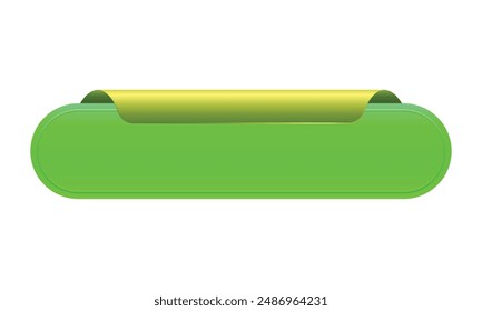 ribbon banner 3d render illustration of glossy rolled text box for title sign or advertising message on white.