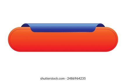 ribbon banner 3d render illustration of glossy rolled text box for title sign or advertising message on white.
