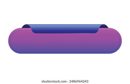 Ribbon Banner 3D Rendering Illustration von glänzend gerollten Textfeld für Titelzeichen oder Werbebotschaft auf Weiß.