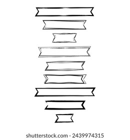 Ribbon banner, abstract rectangle label frame border in  grunge texture shape for background template element illustration for design 