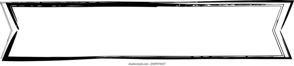 Ribbon banner, abstract rectangle label frame border in  grunge texture shape for background template element illustration for design 