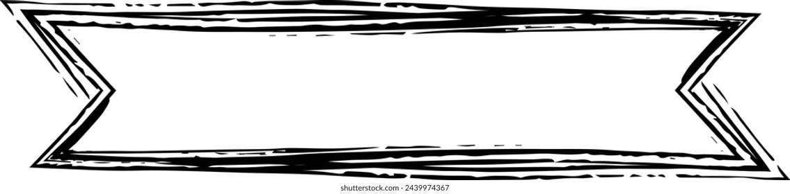 Ribbon banner, abstract rectangle label frame border in  grunge texture shape for background template element illustration for design 