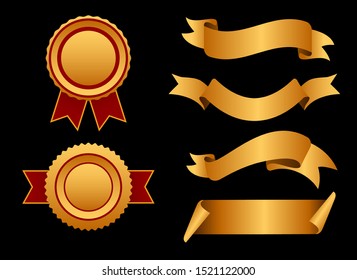 Bandera de cinta y vector gráfico de premio