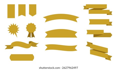 Ribbon Banner. Ribbon Banners gold color