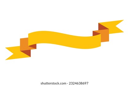 Ribbon banner. Blank tape banner for advertising promotion, sale text or heading. Elegant retro flag, background stripe. Flat title decoration, badge or frame