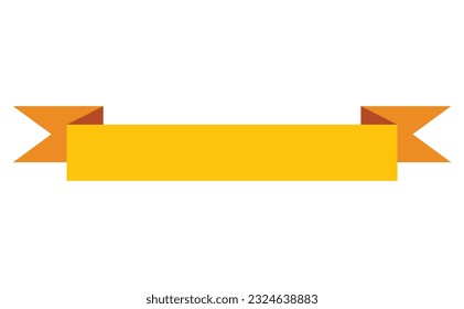 Ribbon banner. Blank tape banner for advertising promotion, sale text or heading. Elegant retro flag, background stripe. Flat title decoration, badge or frame