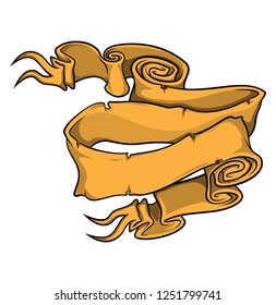 Ribbon banner collection clip art. Set of vintage flowing ribbon banners template.  Hand drawn vector illustration. 