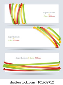 Ribbon and banner collection. Vector bookmarks.