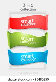 Ribbon and banner collection. Vector bookmarks.