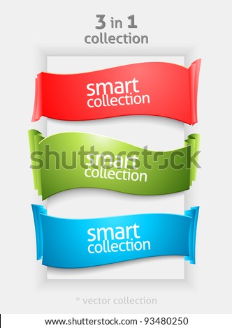 Ribbon and banner collection. Vector bookmarks.
