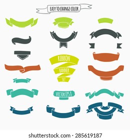 Ribbon banner - for decoration, scrapbook and design in vector
Vector design elements. Vintage banners and vignette element, hand drawn set