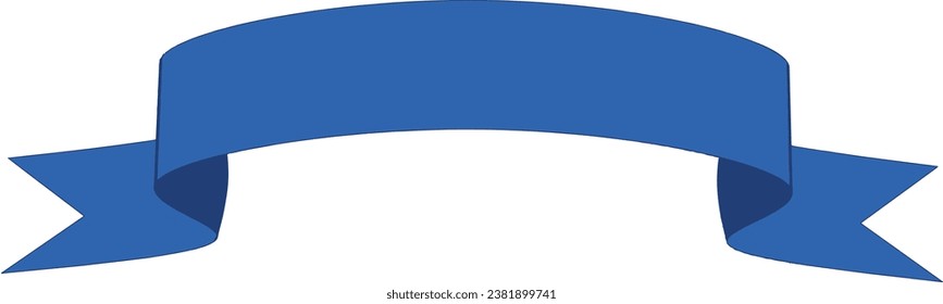 ribbon banner decorative blue ribbon. vector illustration
