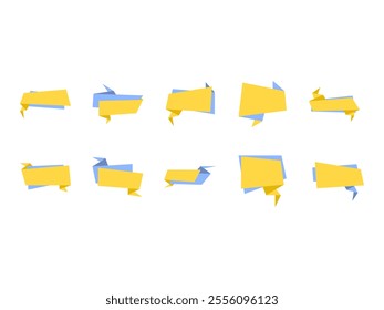 Ribbon Banner Design Element Set 