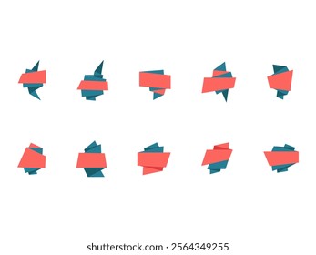 Ribbon Banner Design Element Set