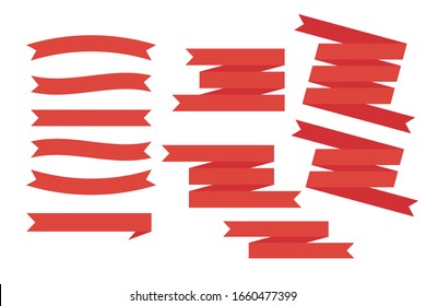 ilustración vectorial de fondo blanco conjunto de banderas de cinta