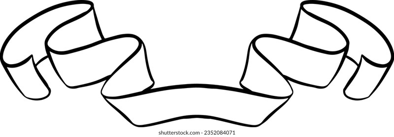 Ribbon banner. Empty blank banner.