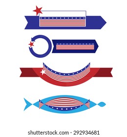 Ribbon banner  flag American vector