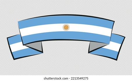 Ribbon banner with flag of Argentina.Argentina flag symbol.