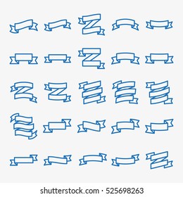 Ribbon Banner Flag Minimalistic Flat Line Outline Stroke Icon Pictogram Symbol