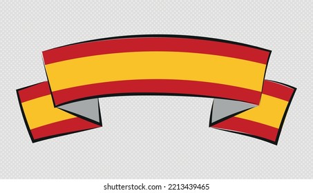 Ribbon banner with flag of Spain.Spain flag symbol.