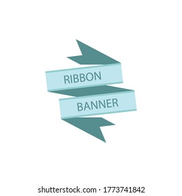 Ribbon banner flat design vector template