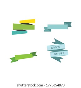 Ribbon banner flat design vector template