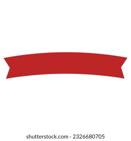 Ribbon banner flat icon. Vector red sign. Isolated red symbol illustration.