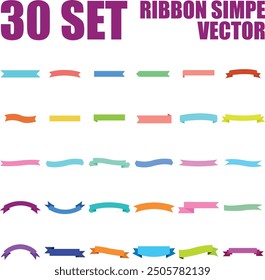 Ribbon and Banner Geometric Shape Set Color Asset Pack