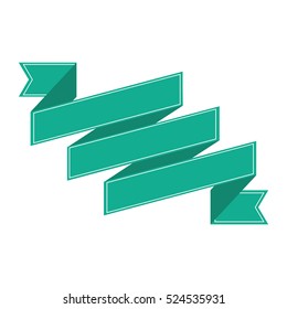 ribbon banner green design icon