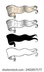 Ribbon banner Hand Drawn. Vector illustration