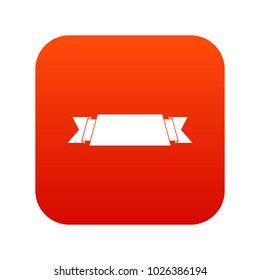 Ribbon banner icon digital red for any design isolated on white vector illustration