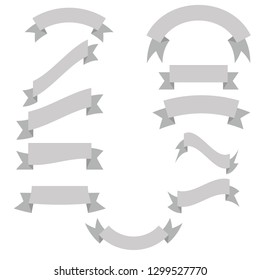 ribbon banner icon on white background