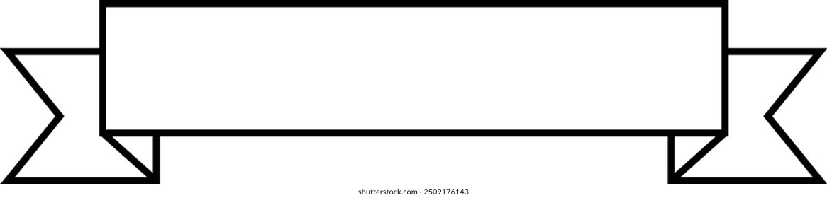 Ribbon banner icon, outline style.