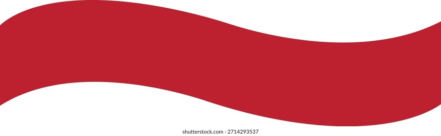 Ribbon banner icon in red flat style. Decorative label strip silhouette, award tag sign, Vintage vector illustration for project design branding and presentation isolated on transparent background.
