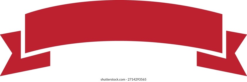 Icono de Anuncio de cinta en estilo plano rojo. Silueta decorativa de la tira de la etiqueta, signo de la etiqueta del premio, Ilustración vectorial de Antiguas para la marca y la presentación del diseño del proyecto aisladas en fondo transparente.