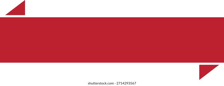 Ribbon banner icon in red flat style. Decorative label strip silhouette, award tag sign, Vintage vector illustration for project design branding and presentation isolated on transparent background.